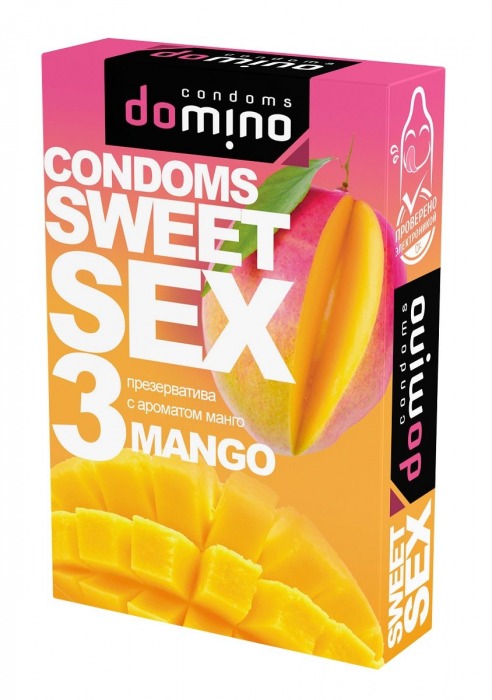 Презервативы для орального секса DOMINO Sweet Sex с ароматом манго - 3 шт. - Domino - купить с доставкой в Раменском