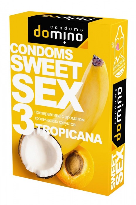 Презервативы для орального секса DOMINO Sweet Sex с ароматом тропических фруктов - 3 шт. - Domino - купить с доставкой в Раменском