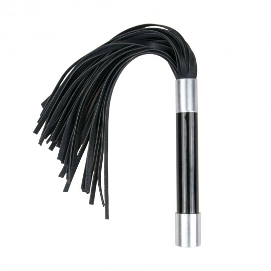 Черная плеть Easytoys Flogger With Metal Grip - 38 см. - Easy toys - купить с доставкой в Раменском