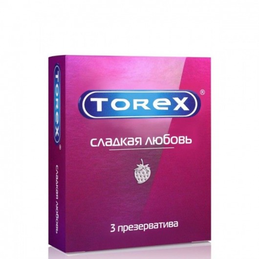 Презервативы Torex  Сладкая любовь  с ароматом клубники - 3 шт. - Torex - купить с доставкой в Раменском