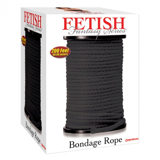 Черная веревка для связывания Bondage Rope - 60,9 м. - Pipedream - купить с доставкой в Раменском