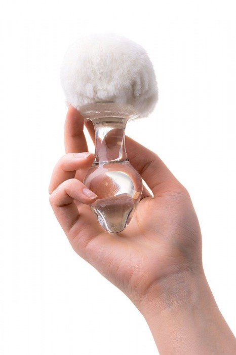 Стеклянная анальная втулка с хвостиком - 9,5 см. - Sexus - купить с доставкой в Раменском