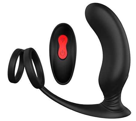 Черный массажер простаты REMOTE P-PLEASER - Dream Toys - в Раменском купить с доставкой