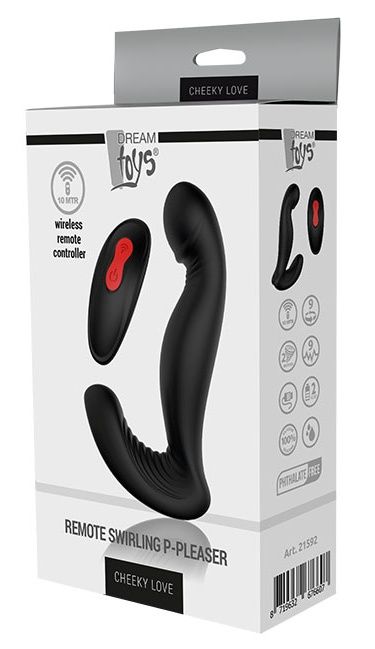 Черный вибромассажер простаты SWIRLING P-PLEASER - Dream Toys - в Раменском купить с доставкой