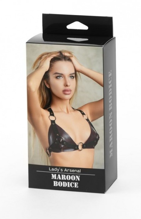 Бордовый лиф Ladys Arsenal с колечками - БДСМ Арсенал - купить с доставкой в Раменском