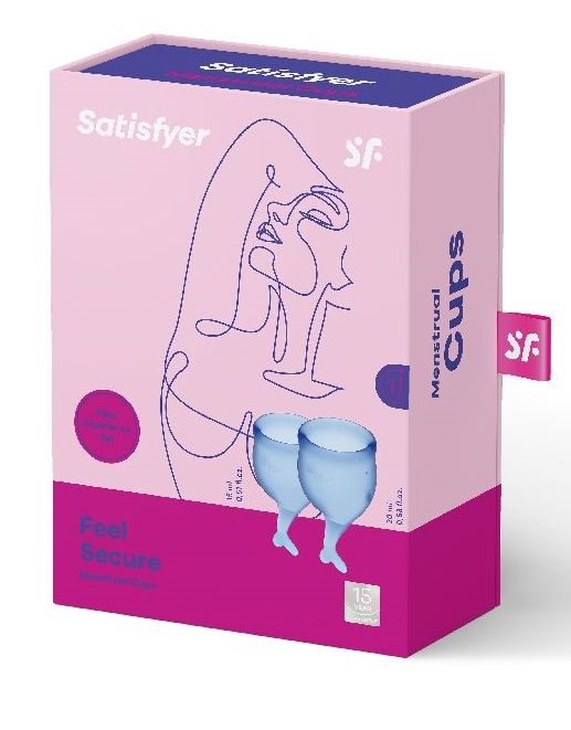 Набор синих менструальных чаш Feel secure Menstrual Cup - Satisfyer - купить с доставкой в Раменском