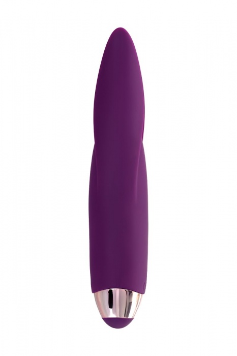 Фиолетовый клиторальный вибростимулятор FLO - 18,5 см. - ToyFa