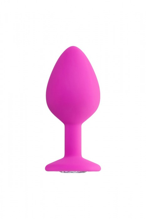 Розовая анальная втулка Brilliant с прозрачным кристаллом - 8 см. - ToyFa - купить с доставкой в Раменском Розовая анальная втулка Brilliant с прозрачным кристаллом - 8 см. - ToyFa - купить с доставкой в Раменском