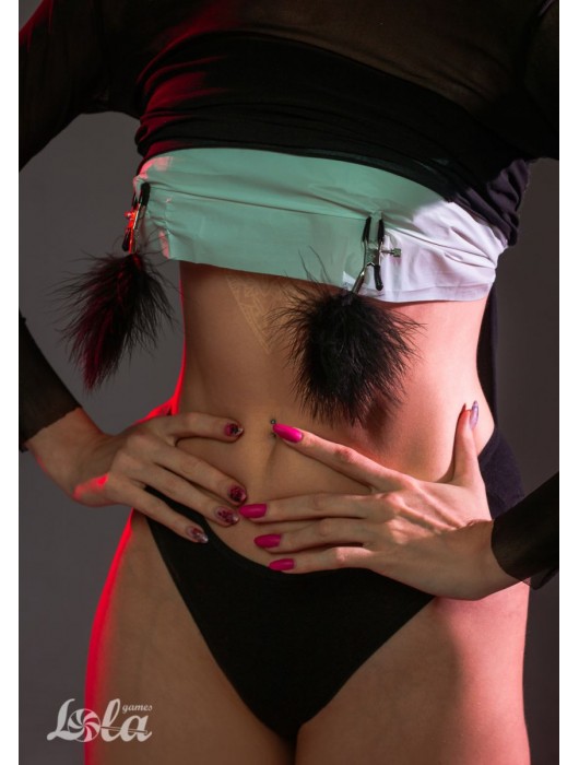 Зажимы на соски с черным пухом Euphoric - Lola Games - купить с доставкой в Раменском