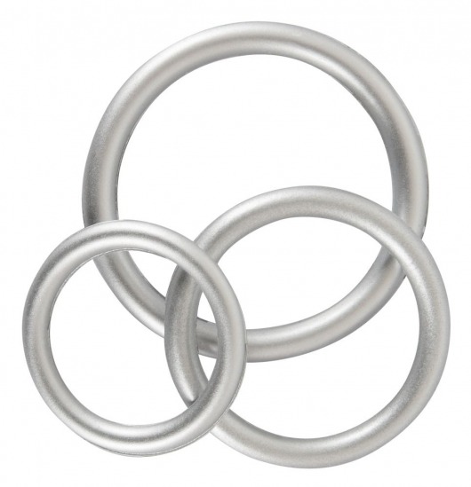Набор из 3 эрекционных колец под металл Metallic Silicone Cock Ring Set - Orion - в Раменском купить с доставкой