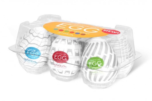 Набор из 6 мастурбаторов Tenga EGG Easy Beat с различным рельефом - Tenga - в Раменском купить с доставкой