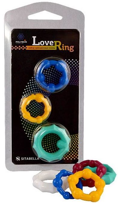 Набор из 3 цветных эрекционных колец Love Ring - Sitabella - в Раменском купить с доставкой