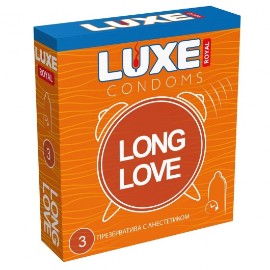 Презервативы с продлевающим эффектом LUXE Royal Long Love - 3 шт. - Luxe - купить с доставкой в Раменском