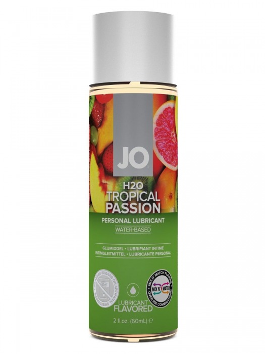 Лубрикант на водной основе с ароматом тропических фруктов JO Flavored Tropical Passion - 60 мл. - System JO - купить с доставкой в Раменском