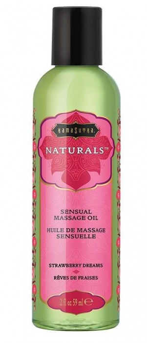 Массажное масло Naturals Strawberry Dreams с ароматом клубники - 59 мл. - Kama Sutra - купить с доставкой в Раменском