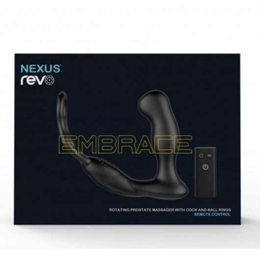 Черный вибромассажер простаты REVO Embrace с эрекционным кольцом - Nexus Range - в Раменском купить с доставкой