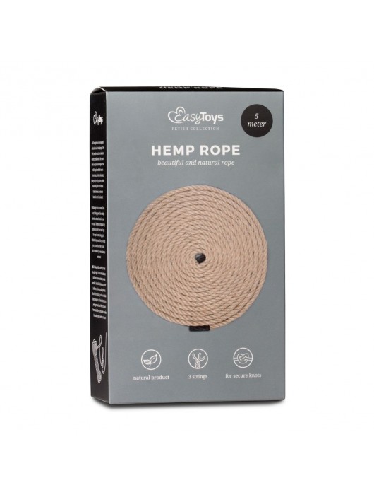 Пеньковая веревка для связывания Hemp Rope - 5 м. - Easy toys - купить с доставкой в Раменском
