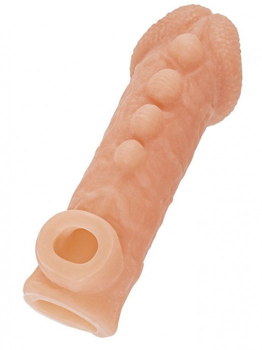 Телесная закрытая насадка с шишечками Cock Sleeve Size S - 13,8 см. - KOKOS - в Раменском купить с доставкой