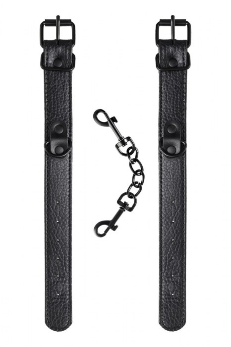Узкие черные наручники на сцепке - ToyFa - купить с доставкой в Раменском