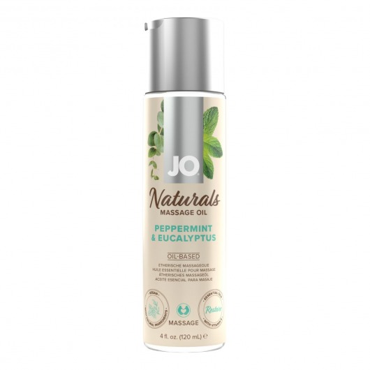 Массажное масло с ароматом перечной мяты и эвкалипта JO Naturals Peppermint   Eucalyptus - 120 мл. - System JO - купить с доставкой в Раменском