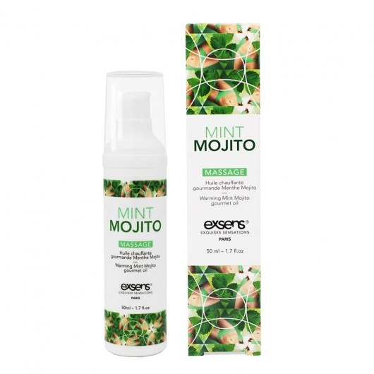 Разогревающее массажное масло с ароматом мохито Gourmet Mint Mojito - 50 мл. - Exsens - купить с доставкой в Раменском
