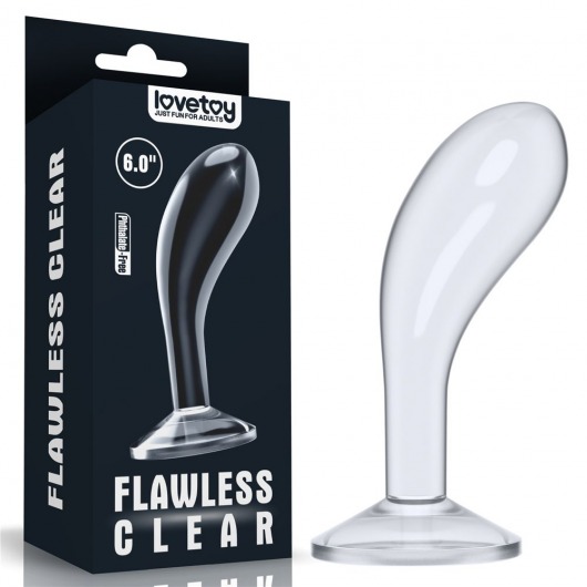 Прозрачный стимулятор простаты Flawless Clear Prostate Plug - 15 см. - Lovetoy - в Раменском купить с доставкой