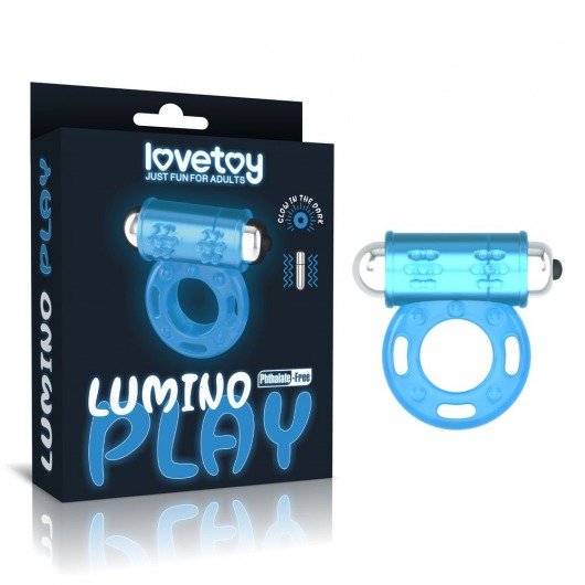 Голубое, светящееся в темноте эрекционное виброкольцо Lumino Play Vibrating Penis Ring - Lovetoy - в Раменском купить с доставкой