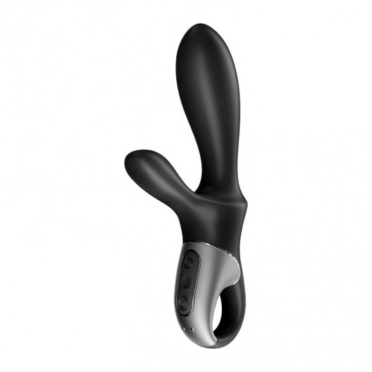 Черный анальный вибратор Heat Climax+ с функцией нагрева - 20,6 см. - Satisfyer - в Раменском купить с доставкой