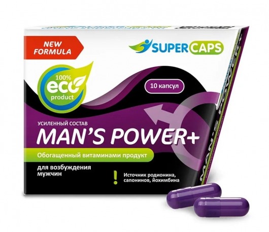 Возбуждающее средство для мужчин Mans Power plus - 10 капсул (0,35 гр.) +1 в подарок - SuperCaps - купить с доставкой в Раменском