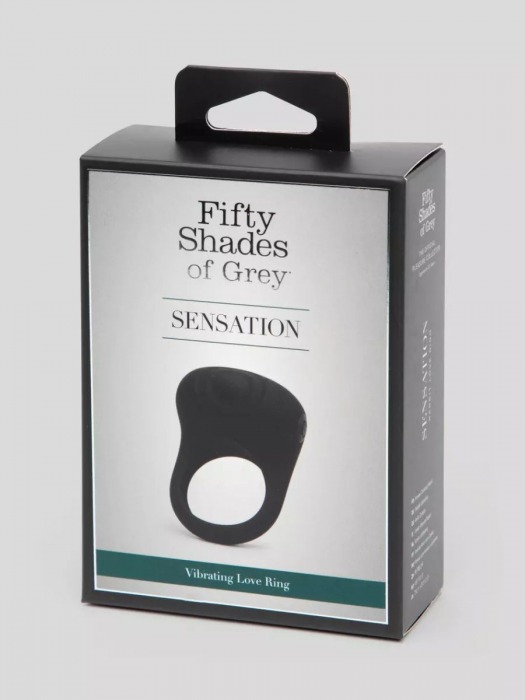 Черное эрекционное виброкольцо Sensation Rechargeable Vibrating Love Ring - Fifty Shades of Grey - в Раменском купить с доставкой