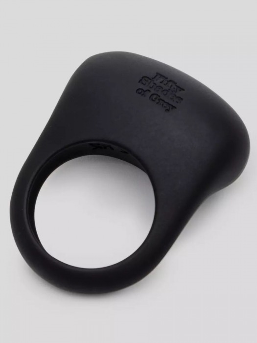 Черное эрекционное виброкольцо Sensation Rechargeable Vibrating Love Ring - Fifty Shades of Grey - в Раменском купить с доставкой