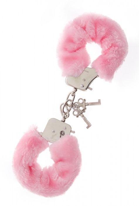 Металлические наручники с розовой меховой опушкой METAL HANDCUFF WITH PLUSH PINK - Dream Toys - купить с доставкой в Раменском