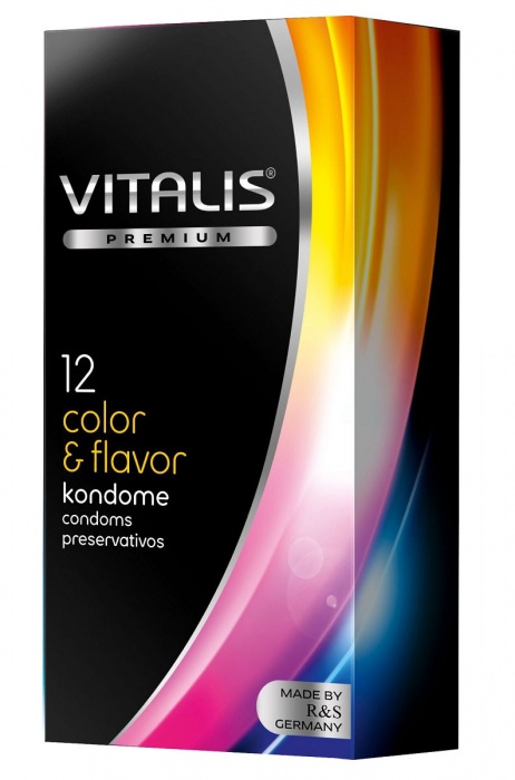 Цветные ароматизированные презервативы VITALIS PREMIUM color   flavor - 12 шт. - Vitalis - купить с доставкой в Раменском