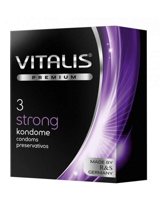 Презервативы с утолщенной стенкой VITALIS PREMIUM strong - 3 шт. - Vitalis - купить с доставкой в Раменском