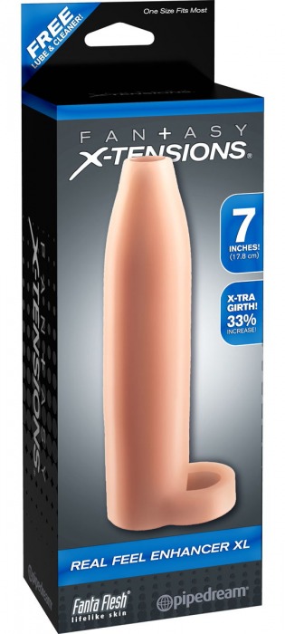 Телесная насадка Real Feel Enhancer XL - 17 см. - Pipedream - в Раменском купить с доставкой