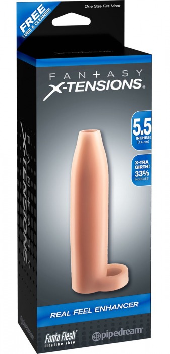 Насадка-расширитель с кольцом для подхвата мошонки Real Feel Enhancer - 14 см. - Pipedream - в Раменском купить с доставкой