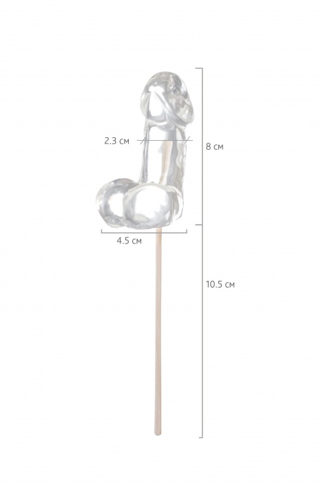 Прозрачный леденец в форме фаллоса со вкусом пина колады - Sosuчki - купить с доставкой в Раменском
