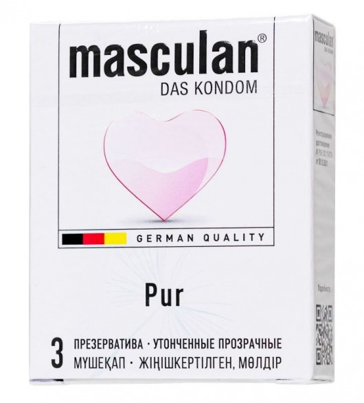 Супертонкие презервативы Masculan Pur - 3 шт. - Masculan - купить с доставкой в Раменском