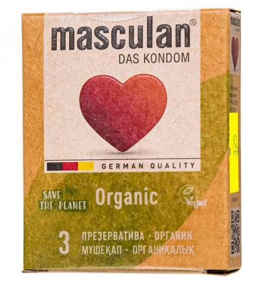 Экологически чистые презервативы Masculan Organic - 3 шт. - Masculan - купить с доставкой в Раменском