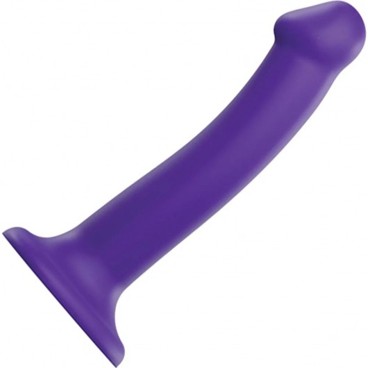 Фиолетовый фаллоимитатор-насадка Strap-On-Me Dildo Dual Density size M - 18 см. - Strap-on-me - купить с доставкой в Раменском