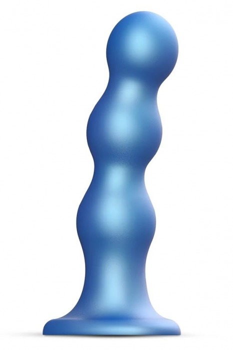 Голубая насадка Strap-On-Me Dildo Plug Balls size S - Strap-on-me - купить с доставкой в Раменском