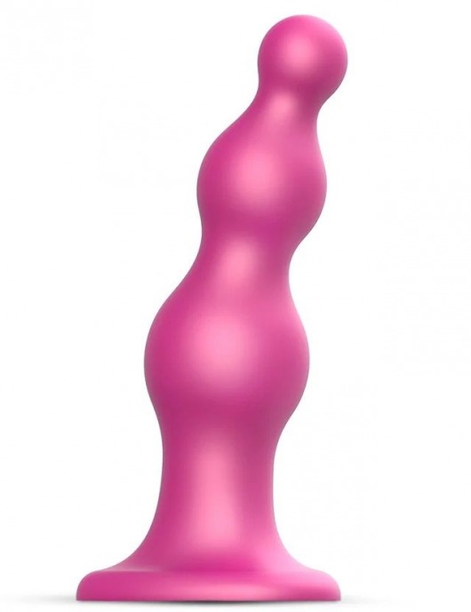 Розовая насадка Strap-On-Me Dildo Plug Beads size S - Strap-on-me - купить с доставкой в Раменском