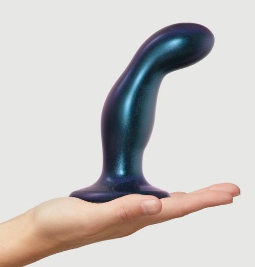 Темно-синяя насадка Strap-On-Me Dildo Plug Snaky size M - Strap-on-me - купить с доставкой в Раменском