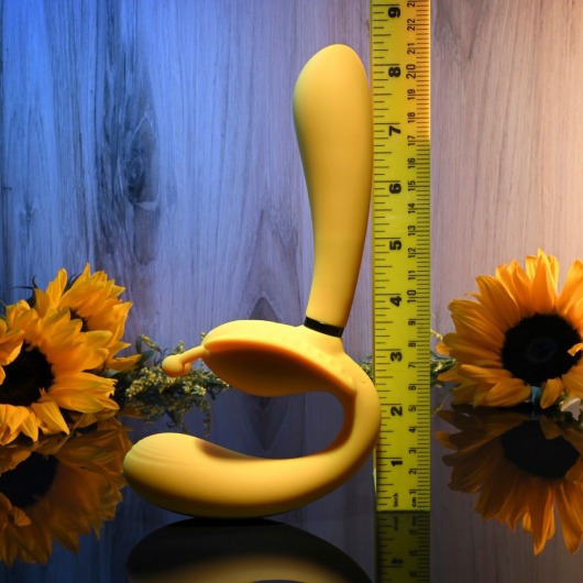 Желтый безремневой вибрострапон The Monarch - 23 см. - Evolved - купить с доставкой в Раменском