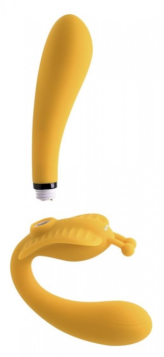 Желтый безремневой вибрострапон The Monarch - 23 см. - Evolved - купить с доставкой в Раменском