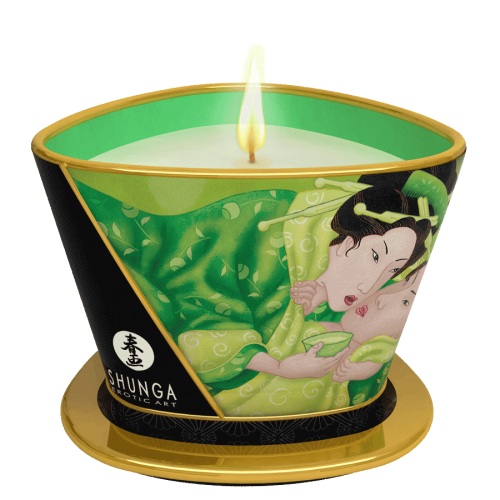 Массажная свеча Exotic Green Tea с ароматом зелёного чая - 170 мл. - Shunga - купить с доставкой в Раменском