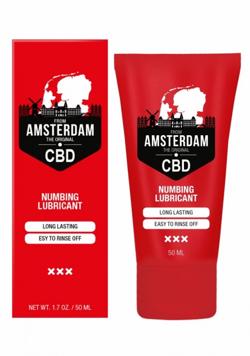 Пролонгирующий лубрикант Numbing CBD from Amsterdam - 50 мл. - Shots Media BV - купить с доставкой в Раменском