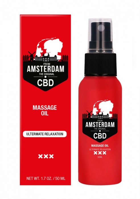 Стимулирующее массажное масло CBD from Amsterdam Massage Oil - 50 мл. - Shots Media BV - купить с доставкой в Раменском