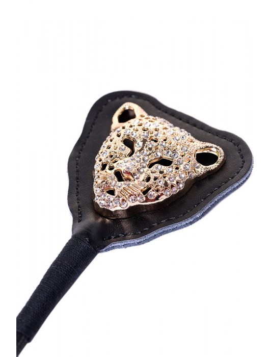 Чёрный стек с фигуркой леопарда на наконечнике - 21 см. - ToyFa - купить с доставкой в Раменском