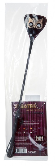 Чёрный стек с совой на кожаном наконечнике - 24 см. - ToyFa - купить с доставкой в Раменском